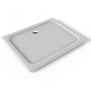 SHIMMER STONE Receveur de douche 80 x 100 cm acrylique Blanc effet pierre + bonde et siphon inclus - Salle de bain