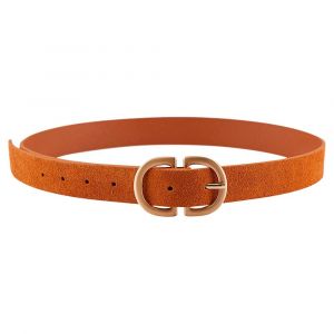 Image de Pieces Ceinture Juva Suede 85 cm Cognac / Detail W Brushed Gold Buckle