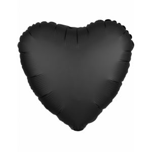 Image de Amscan Ballon h&eacute;lium satin luxe noir coeur