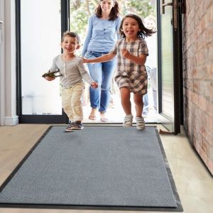 Tapis antid&eacute;rapant tr&egrave;s absorbant Monochrom Gris argent 60 x 90 cm