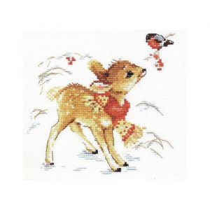 Kit De Point De Croix Alisa "Petit Daim" 14x14 Cm