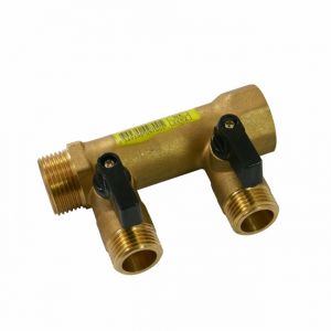 Quick Plomberie Collecteur mâle / femelle 20x27 - 2 sorties m 15x21 avec vannes