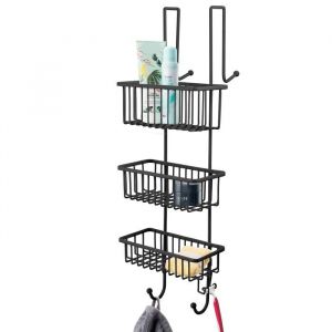 Étagère de douche bremermann, panier de douche, étagère de salle de bain suspendue, 3 paniers, noir