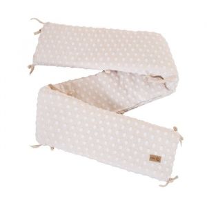 Roba Tour de lit en coton Oeko-Tex 170 cm motif pois en relief beige amande