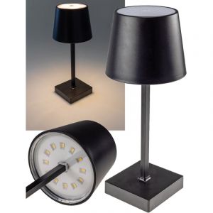Chilitec Lampe de table LED, dimmable, aliment&eacute;e par batterie, noire