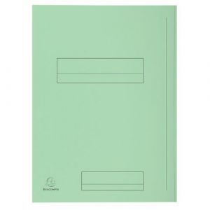 Exacompta Lot de 5 paquets de 50 chemises imprimées 2 rabats Super 210 - 24 x 32 cm - Vert clair - 335004E