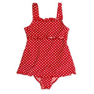 Image de Playshoes Maillot de bain résistant aux UV avec jupe pointillée rouge