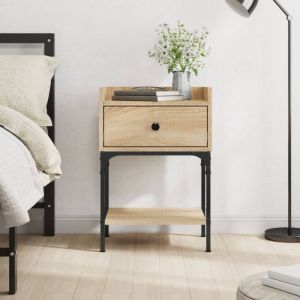 VidaXL Table de chevet,Tables d'appoint chêne sonoma 40,5x31x60 cm bois d'ingénierie - Brun