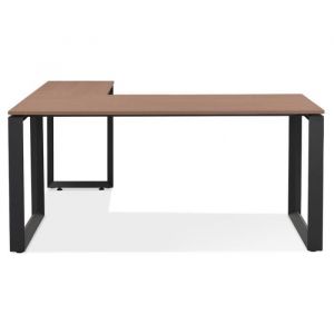 Kokoon M&s - Bureau d'angle 170x160x74,8 cm en bois noyer et métal noir - skern