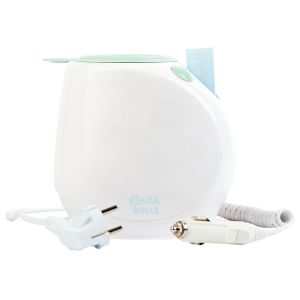 Badabulle Chauffe Biberon Nomade Easy(+) - Utilisation Maison et Voiture, Adaptateur Inclus - Universel avec Anneau d'Adaptation - Chauffe à la Vapeur - Dosette et Panier Inclus