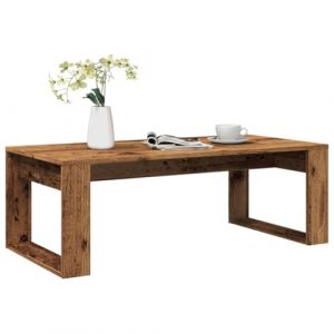VidaXL Table basse vieux bois 102x50x35 cm bois d'ing&eacute;nierie, table d'appoint, table de salon, table lat&eacute;rale, bout de canap&eacute;, table centrale