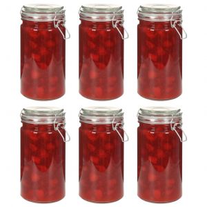 Image de VidaXL Pots de conservation avec couvercle clipsable 6 pcs 1000 ml