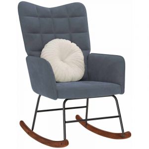 VidaXL Chaise à bascule Gris foncé Velours