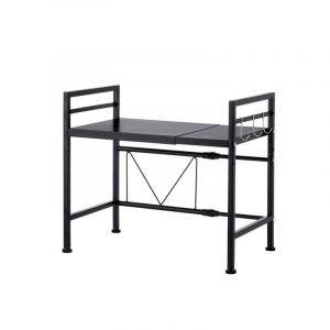 Etagère Réglable de Cuisine en Métal Noir Largeur extensible 40-60 cm x P 32 x H 47 cm Support max 120 kg