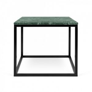 Image de TemaHome Table d'Appoint 50cm "Prairie" Marbre Vert & Métal Noir