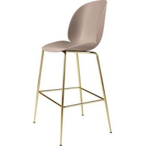 Gubi Chaise de Bar Beetle - 73 cm - laiton - rose doux