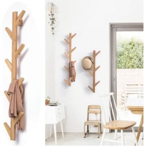 FREOSEN Porte Manteau Mural en Bois Forme d’ Arbre 8 Croc ts