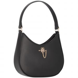 Image de Tommy Hilfiger Sac hobo en écocuir avec logo et chaîne métallisée Noir