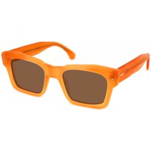 Xlab Unisex CAMPBELL Lunettes de soleil Acétate Orange opaque Marron Carré Polarisé