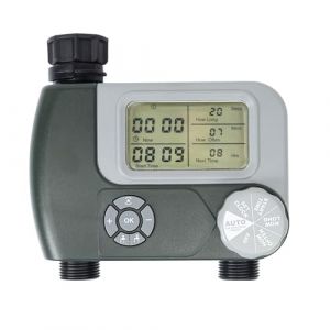 PNI Programmateur d'irrigation WT10, &eacute;cran LCD, Connexion 3/4, 2 Sorties, Vert