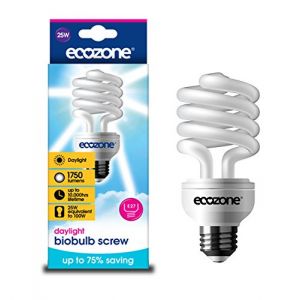 Image de Ecozone Biobulb Ampoule Basse Consommation, Culot a vis E27 - &eacute;conomie: 25W Equivalant &agrave; une Ampoule Incandescente 100w - 1750 Lm - Blanc Jour 6400k - &Eacute;conomie d'&eacute;nergie sup&eacute;rieure &agrave; 75%, id&eacute;al pour les personnes souffrent de troubles affectifs saisonnier