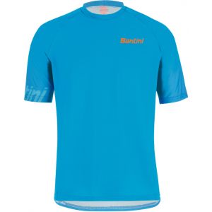 Santini Sasso MTB Maillot manches courtes Homme, turquoise S Maillots downhill & freeride