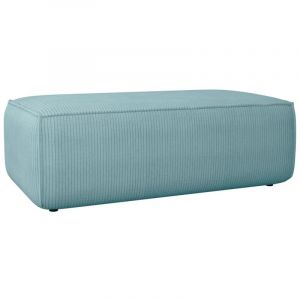 Pouf en velours côtelé bleu turquoise AMELIA