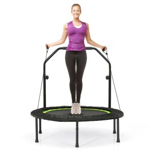 Coast Trampoline pliable - avec bandes de résistance - poignée réglable - 101 x 101 x 107.5-130.5 cm - noir avec vert