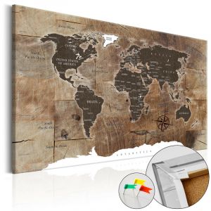 Artgeist Tableau en liège - Wooden Mosaic [Cork Map] 120x80
