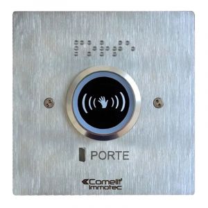 Comelit Bouton lumineux sans contact pour fa&ccedil;ade inox 100x100