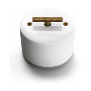 Va-et-vient metal laiton vielli porcelaine noire DO