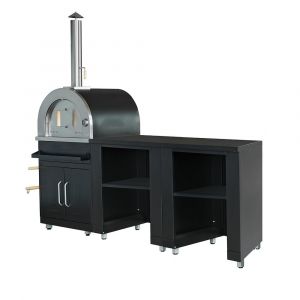 Oviala Cuisine d'extérieur 3 éléments avec four à pizza noir
