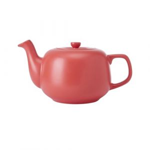 La Cafetière Théière classique traditionnelle avec poignée confortable et bec verseur anti-goutte, sert 4 tasses, pour sachets de thé, facile à nettoyer, passe au lave-vaisselle, 1,2 l, rouge