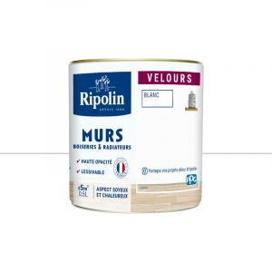 Ripolin Peinture Couleur - Aspect Velours 0,5L - Toutes pièces Blanc