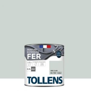 Tollens Peinture extérieure fer brillant gris clair 500ml