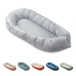 ULLENBOOM Nid bébé piqué gaufré gris 55x95 cm