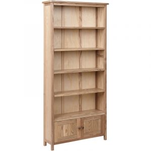 Beliani Bibliothèque Rustique Étagère Meuble de Rangement 2 Portes Bois Clair Salton