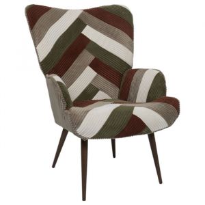 The home deco factory Fauteuil Salon Patchwork Cotele Scott