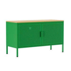 Oviala Buffet moderne 2 portes L100 cm en métal vert