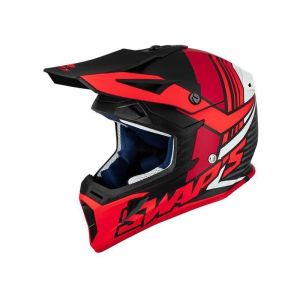 Casque cross Swaps S818 Blur noir/rouge mat- L