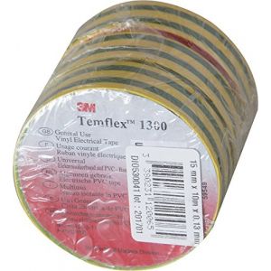 Dio Connected Home DIO530041 Temflex 1300 Lot de 3 Rubans Isolants Vert/Jaune
