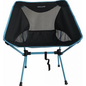 MIDLAND Chaise Moonlight Pliante Ultra Légère Et Compacte Camping Noir/Bleu + Sac De Transport 31