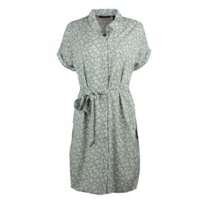 Vero Moda Robe Chemise Verte Ceintur&eacute;e &Agrave; Petites Fleurs Femme