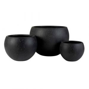 Lot de 3 Cac Pots Design "Argile" 55cm Noir Prix