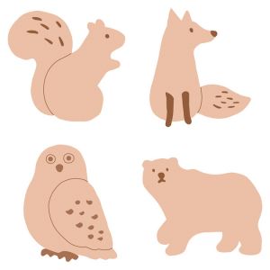 Artémio Animaux en bois Woodsy Christmas 12 pcs