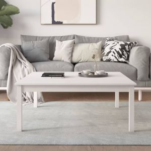 VidaXL Table basse Blanc 100x100x40 cm Bois massif de pin
