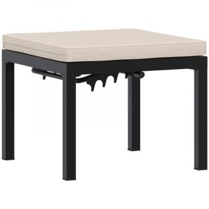 VidaXL Tabouret de jardin avec coussin noir acier enduit de poudre