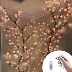 Arbre Lumineux LED Arbre Lumineux Interieur Cerisier Roses 2.3M 144LEDs avec Télécommande