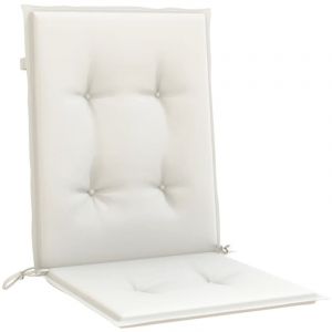 VidaXL Coussins de chaise à dossier bas lot de 2 crème mélangée tissu, coussin, coussin de chaise, coussin de siège, coussin de canapé