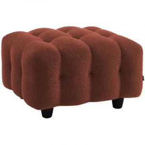 Sweeek - Pouf, module pour canapé, repose-pieds pour canapé 3 places en bouclette texturée terracotta l 69 x p 59 x h 48cm - Leon